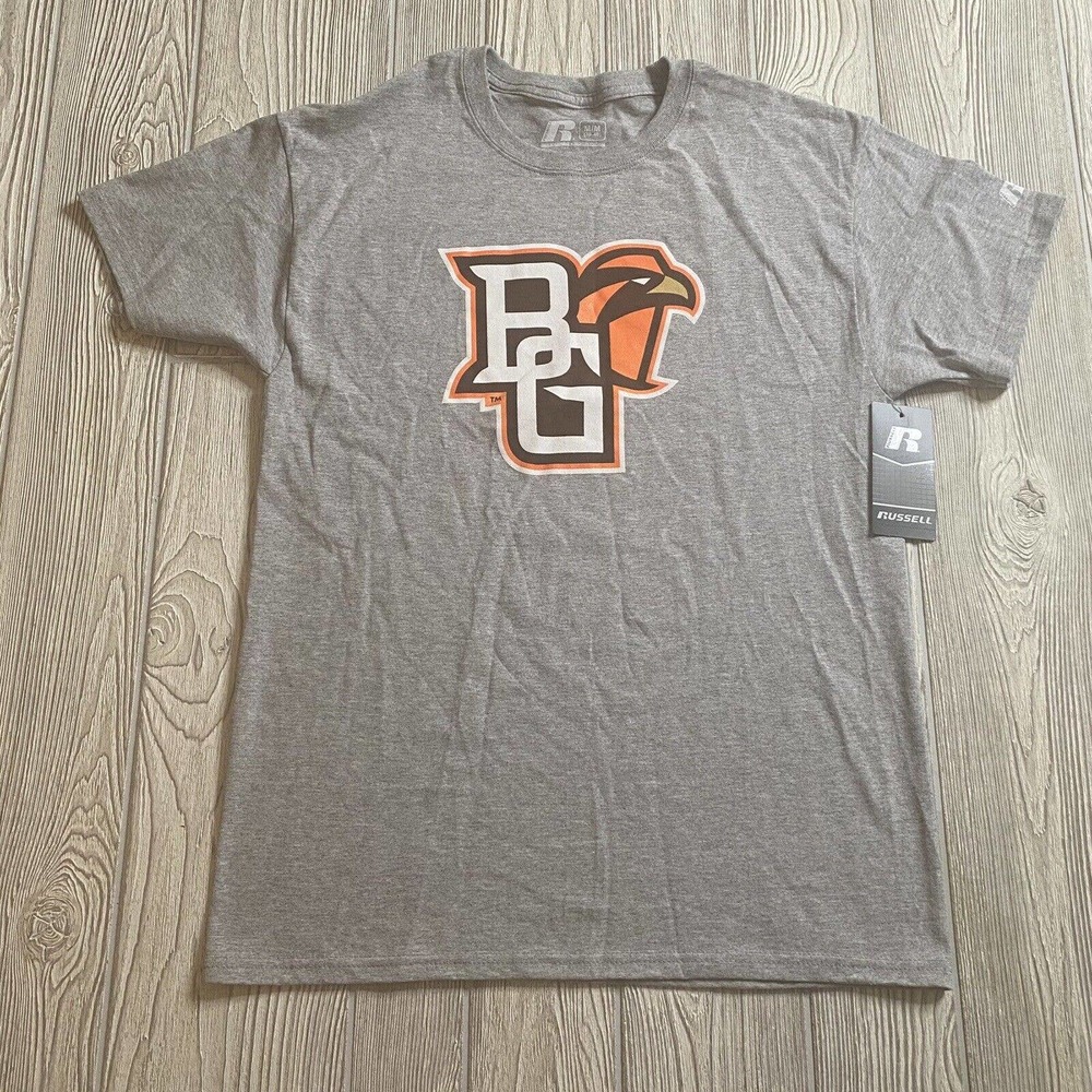 Russell Athletic BGSU Bowling Green State Falcons Logo TShirt Men’s M Gray New